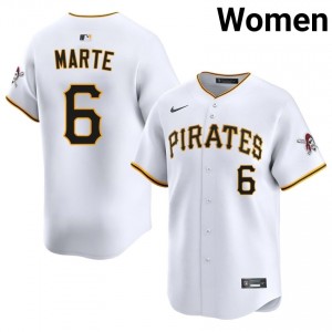 Starling Marte #6 Pittsburgh Buccos Baseball Jersey | Classic Women White Sewn Edition 41573976