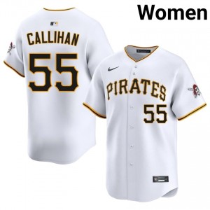 Tyler Callihan #55 PIT Baseball Jersey | Genuine Women White Embroidery Edition 52821133