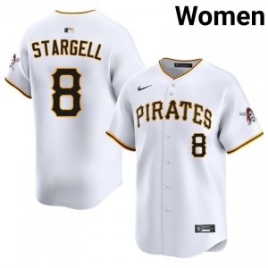 Willie Stargell #8 Pittsburgh Pirates Baseball Jersey | Elite Women White Stitched Edition 87795094