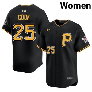 Professional Billy Cook #25 Black Limited Baseball Stitch Jersey | Pirates Women Collection Edition 87226899