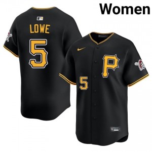 Licensed Brandon Lowe #5 Black Limited Baseball Embroidery Jersey | Pittsburgh Pirates Women Collection Edition 89845565
