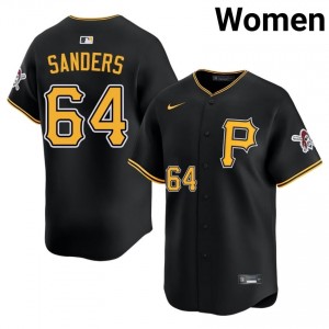 Exclusive Cam Sanders #64 Black Limited Baseball Stitched Jersey | PIT Pirates Women Collection Edition 10541992