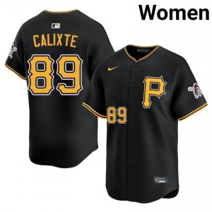 Premium Carl Calixte #89 Black Limited Baseball Embroidery Jersey | Pirates Women Collection Edition 45938031
