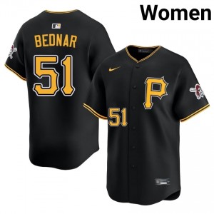 Licensed David Bednar #51 Black Limited Baseball Embroidery Jersey | Pittsburgh Buccos Women Collection Edition 68789677