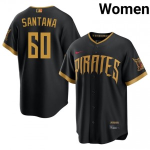Women Dennis Santana #60 Blcak City Connect Stitch Jersey | PIT Pro-Grade Baseball Gear 64409770