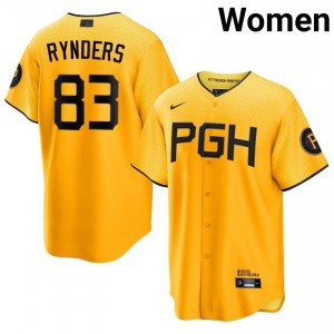Gold Eddie Rynders #83 Pittsburgh Pirates Baseball City Connect Stitched Jersey | Replica Women Fit 39057676