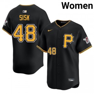 Durable Evan Sisk #48 Black Limited Baseball Embroidery Jersey | Pittsburgh Pirates Women Collection Edition 96497542