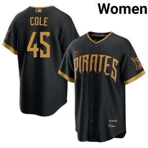 Women Gerrit Cole #45 Blcak City Connect Embroidery Jersey | Pittsburgh Buccos Official Baseball Gear 24319060