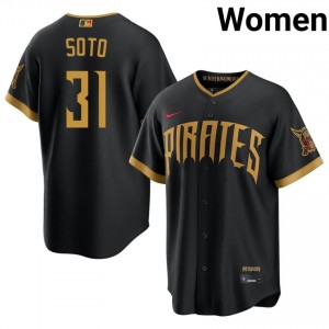 Women Gregory Soto #31 Blcak City Connect Stitched Jersey | PIT Gameday Baseball Gear 60100954