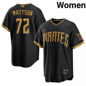 Women Isaac Mattson #72 Blcak City Connect Stitch Jersey | Pirates Elite Baseball Gear 37712344