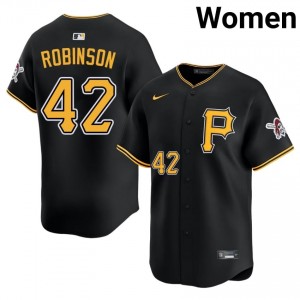 Premium Jackie Robinson #42 Black Limited Baseball Stitched Jersey | Pittsburgh Pirates Women Collection Edition 66848293