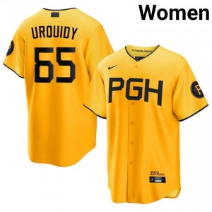 Gold Jose Urquidy #65 Pittsburgh Buccos Baseball City Connect Stitched Jersey | Durable Women Fit 84695019