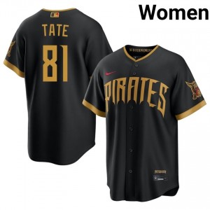 Women Joshua Tate #81 Blcak City Connect Embroidery Jersey | Pirates Gameday Baseball Gear 48357419