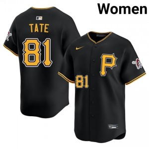 Licensed Joshua Tate #81 Black Limited Baseball Stitched Jersey | Pirates Women Collection Edition 19655060