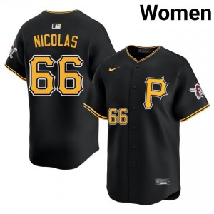MLB Kyle Nicolas #66 Black Limited Baseball Stitched Jersey | PIT Women Collection Edition 61890785