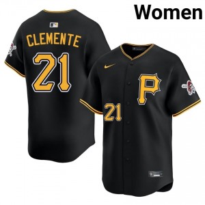 Exclusive Roberto Clemente #21 Black Limited Baseball Sewn Jersey | PIT Pirates Women Collection Edition 46420996