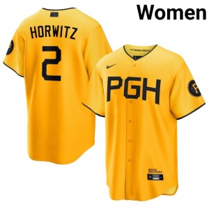 Gold Spencer Horwitz #2 PIT Baseball City Connect Sewn Jersey | Premium Women Fit 11245133