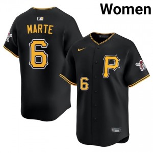 Professional Starling Marte #6 Black Limited Baseball Stitch Jersey | Pittsburgh Pirates Women Collection Edition 78472720