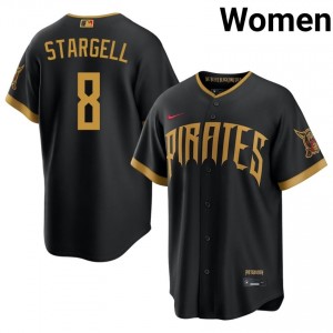 Women Willie Stargell #8 Blcak City Connect Embroidery Jersey | PIT Pro-Grade Baseball Gear 83500249