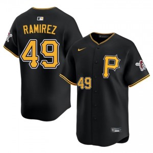 Men Yohan Ramirez #49 Black Limited Embroidery Jersey | Pittsburgh Pirates Elite Baseball Gear 50198759
