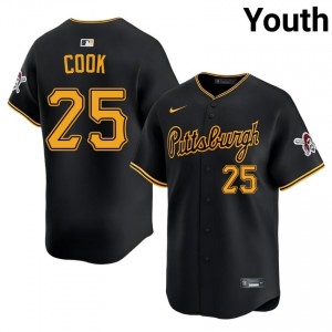Black Billy Cook #25 Pittsburgh Pirates Baseball Embroidery Jersey | Iconic Youth Fit 29353081