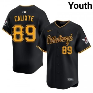 Black Carl Calixte #89 Pirates Baseball Stitched Jersey | Professional Youth Fit 40885984
