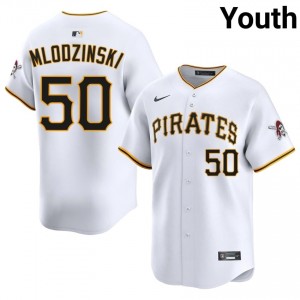 Pittsburgh Pirates Carmen Mlodzinski #50 White Youth Professional Baseball Embroidery Jersey | 2026 Season 97379378