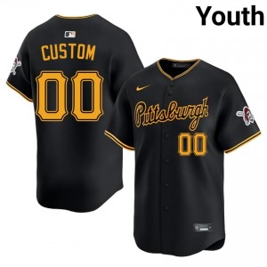 Black Custom #00 Pittsburgh Buccos Baseball Embroidery Jersey | Iconic Youth Fit 48734577