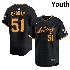Black David Bednar #51 PIT Baseball Stitched Jersey | Replica Youth Fit 99336368