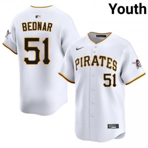 Pirates David Bednar #51 White Youth Iconic Baseball Stitch Jersey | 2026 Season 58266517