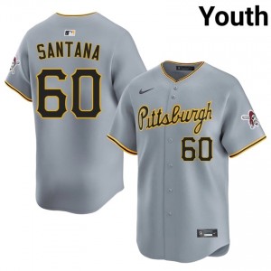 Youth Dennis Santana #60 Gray Stitch Jersey | PIT Pirates Authentic Baseball Gear 51550180