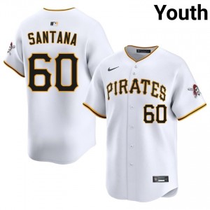 Pirates Dennis Santana #60 White Youth Replica Baseball Embroidery Jersey | 2026 Season 69946337