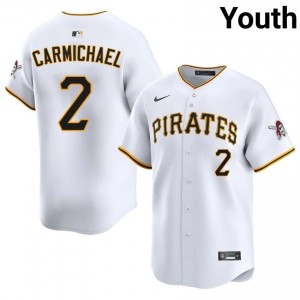 Pittsburgh Pirates Easton Carmichael #2 White Youth MLB Baseball Stitched Jersey | 2026 Season 54852692