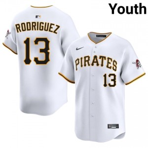 PIT Endy Rodriguez #13 White Youth Premium Baseball Embroidery Jersey | 2026 Season 26006414