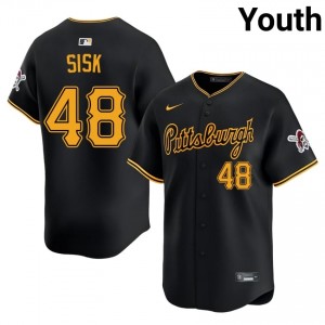 Black Evan Sisk #48 Pittsburgh Buccos Baseball Stitched Jersey | Licensed Youth Fit 58359079
