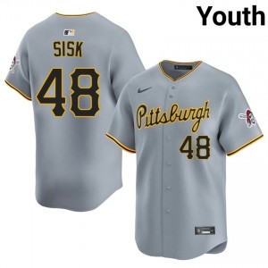 Youth Evan Sisk #48 Gray Stitched Jersey | PIT Genuine Baseball Gear 37952596