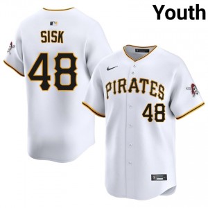 PIT Pirates Evan Sisk #48 White Youth Professional Baseball Stitch Jersey | 2026 Season 68812957