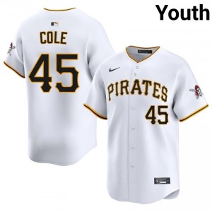 Pirates Gerrit Cole #45 White Youth Licensed Baseball Embroidery Jersey | 2026 Season 41786222