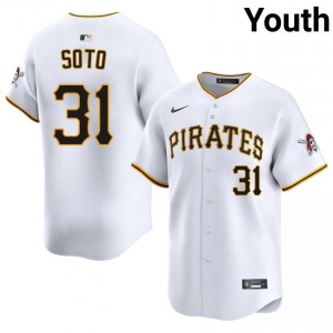 Pirates Gregory Soto #31 White Youth Iconic Baseball Stitched Jersey | 2026 Season 69957184