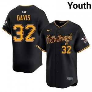 Black Henry Davis #32 PIT Pirates Baseball Stitched Jersey | MLB Youth Fit 86431777