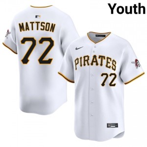 Pittsburgh Pirates Isaac Mattson #72 White Youth Premium Baseball Embroidery Jersey | 2026 Season 78808402