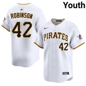PIT Pirates Jackie Robinson #42 White Youth Durable Baseball Stitched Jersey | 2026 Season 79485586