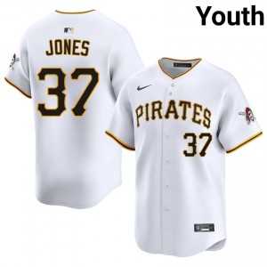 PIT Pirates Jared Jones #37 White Youth MLB Baseball Embroidery Jersey | 2026 Season 16155227