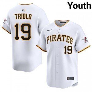 Pirates Jared Triolo #19 White Youth Exclusive Baseball Stitched Jersey | 2026 Season 92481773