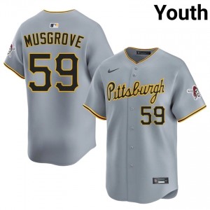 Youth Joe Musgrove #59 Gray Stitch Jersey | Pirates Classic Baseball Gear 30177069