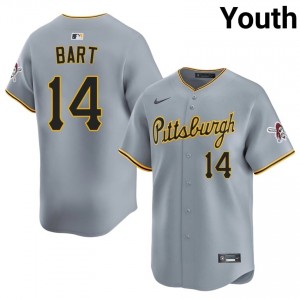 Youth Joey Bart #14 Gray Embroidery Jersey | Pirates Genuine Baseball Gear 45690680
