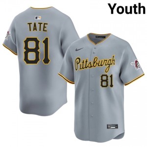 Youth Joshua Tate #81 Gray Sewn Jersey | Pittsburgh Buccos Officially Licensed Baseball Gear 26673378