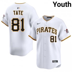 Pittsburgh Pirates Joshua Tate #81 White Youth Iconic Baseball Embroidery Jersey | 2026 Season 41442344