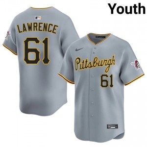 Youth Justin Lawrence #61 Gray Embroidery Jersey | PIT Authentic Baseball Gear 90599109