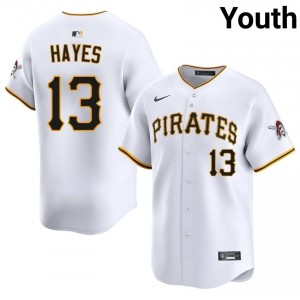 Pirates Ke'Bryan Hayes #13 White Youth MLB Baseball Embroidery Jersey | 2026 Season 94936517
